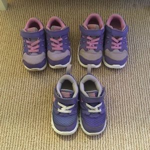 Lot of Toddler Girls’ Nike Sneakers -Sizes 6, 7, 8